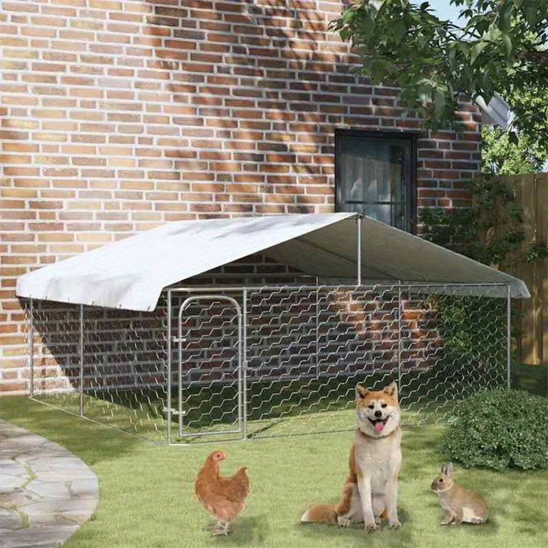Hondenhok – Hondenren – Buitenkennel – Dierenren – Kippenren – Met Dak – 300x300x150 cm – Weerbestendig Metalen Frame