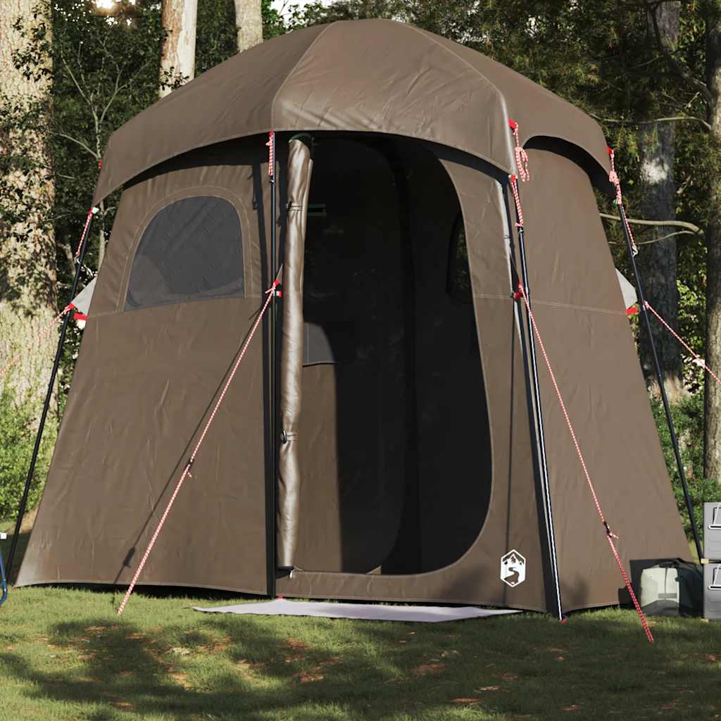 Douchecabine – Douchetent – Kleedcabine – Toilettent – Buitentent – Waterdicht Polyester – Eenvoudig Op te Zetten – Compact Bruin