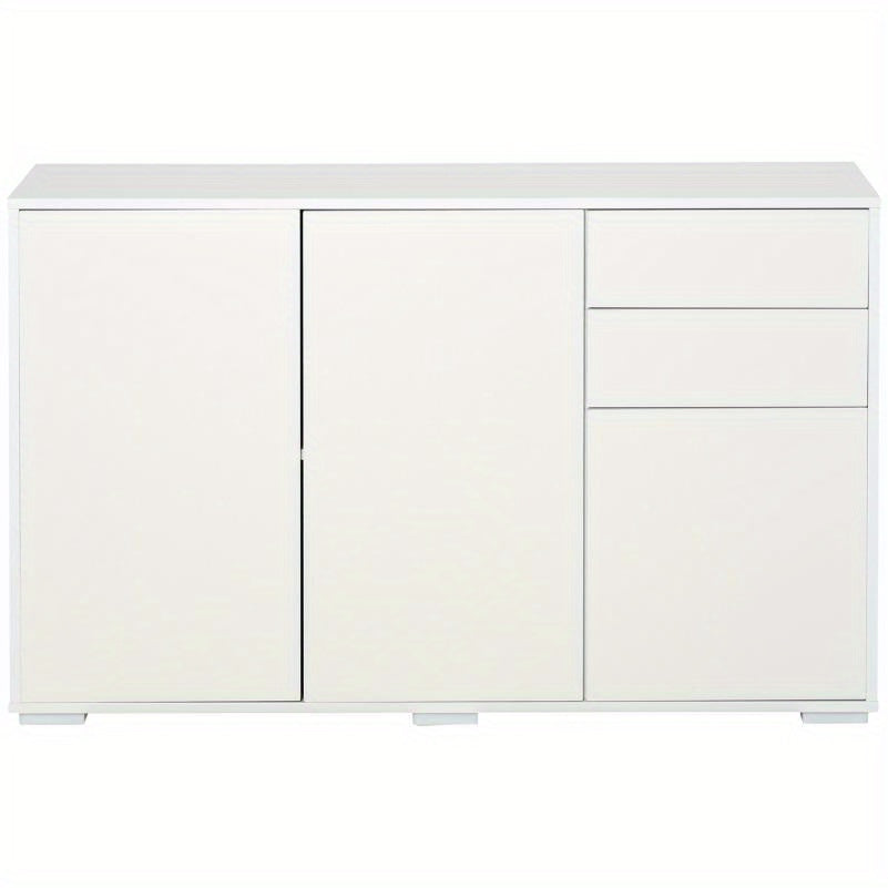 Opbergkast – Opbergmeubel – Kasten – Dressoir – Opbergruimte – Wit – 2 Lades & 3 Deuren – Duurzaam Hardhout & Kunststof Board – Ruimtebesparend & Direct Gebruiksklaar