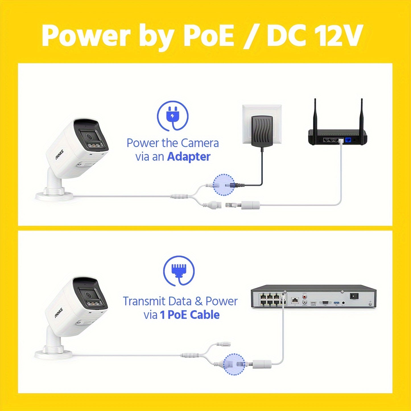 Beveiligingscamera – Camerabewaking – Buitencamera – IP-camera – Bewakingscamera – 4K Ultra HD – PoE Aansluiting – Mens- en Voertuigdectectie – Kleur en IR Nachtzicht – Ingebouwde Microfoon