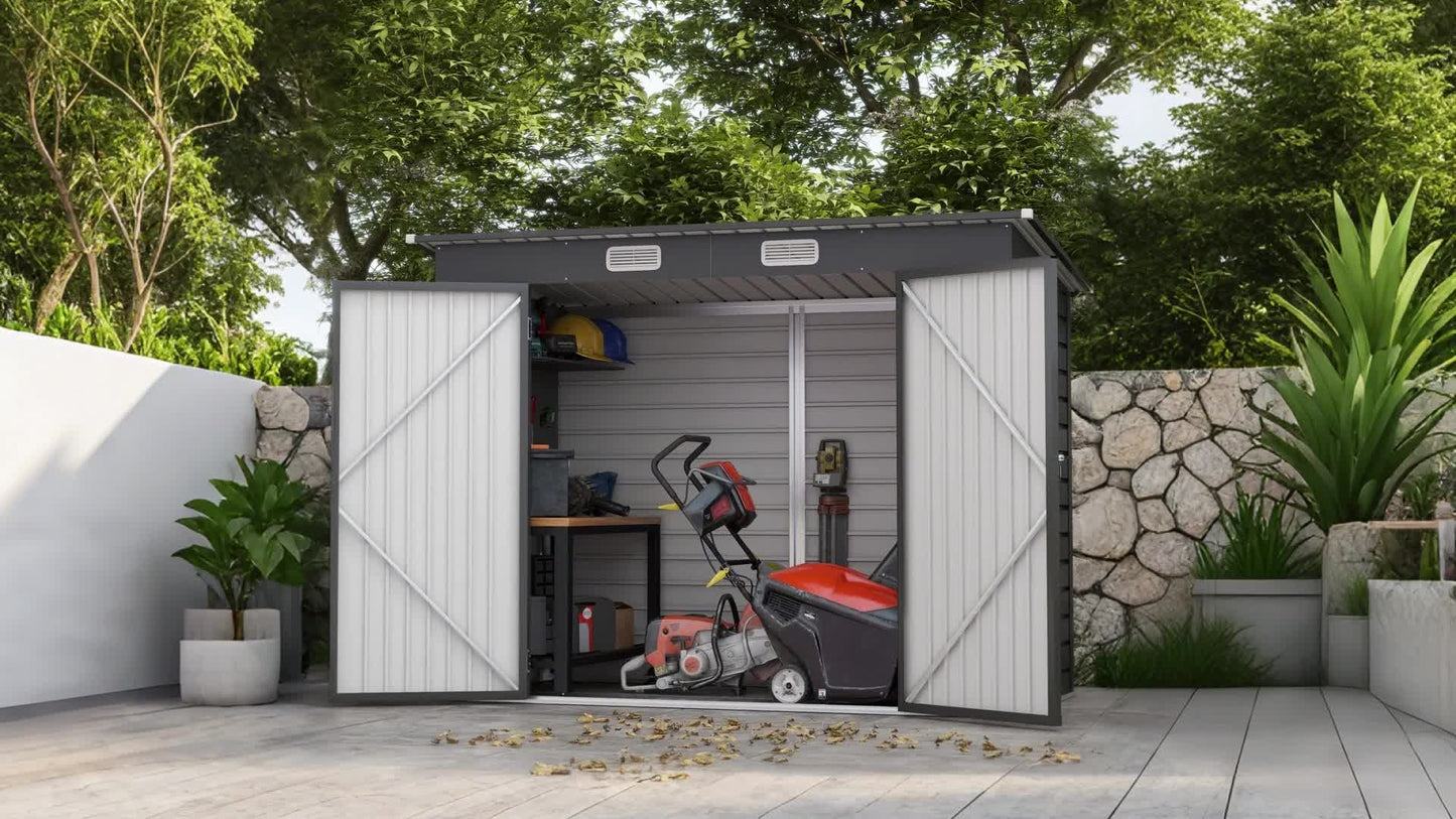Tuinhuisje – Tuinschuur – Gereedschapsschuur – Tuinkast – Metallische Tuinkast – 3m² Opbergruimte – Weerbestendig Aluminium