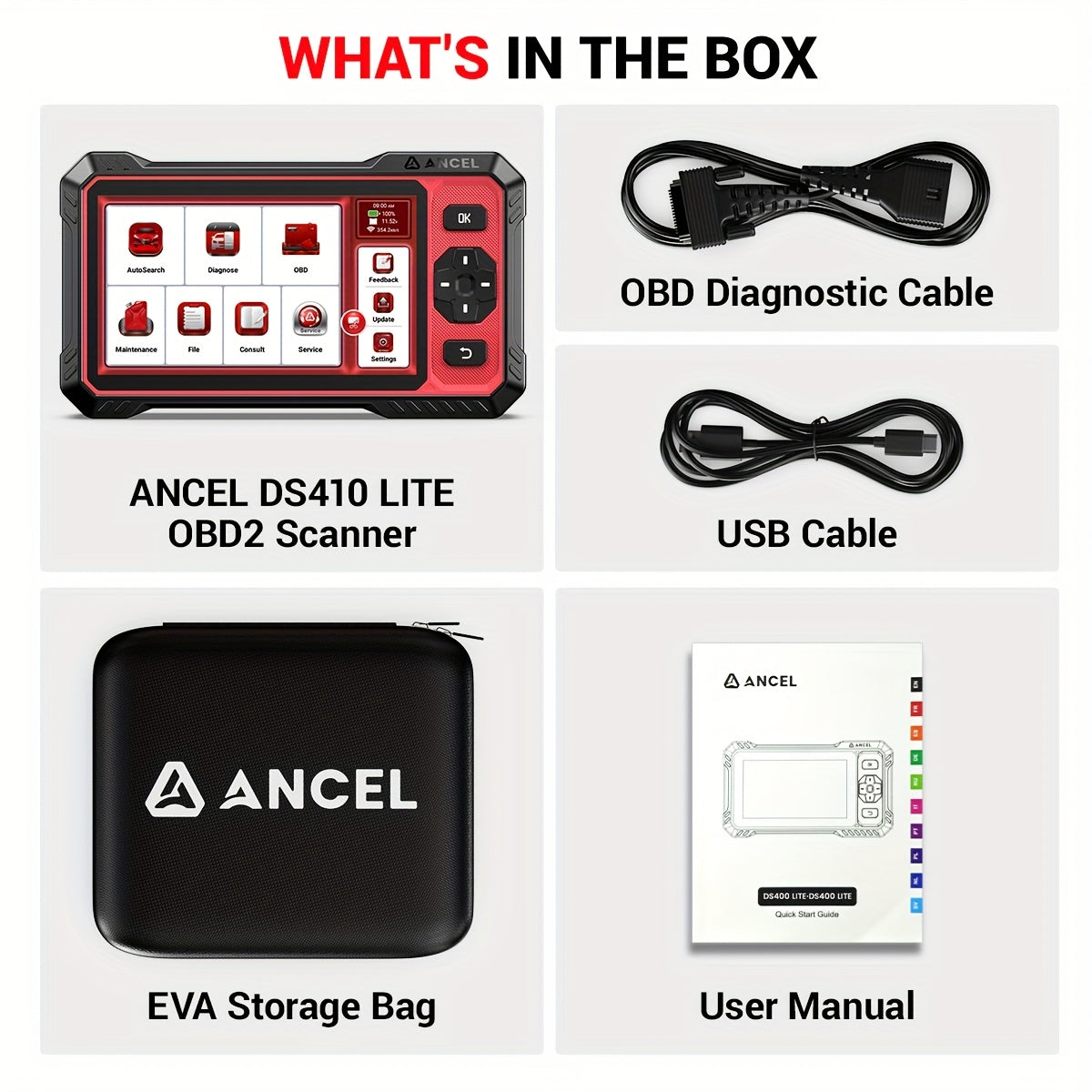 OBD2 Scanner – Autodiagnose Scanner – Foutcode Lezer – Diagnoseapparaat – Auto Scanner – 4 Systemen Diagnose Motor ABS Airbag – 7 Resetfuncties Inclusief Olie Rem Batterij