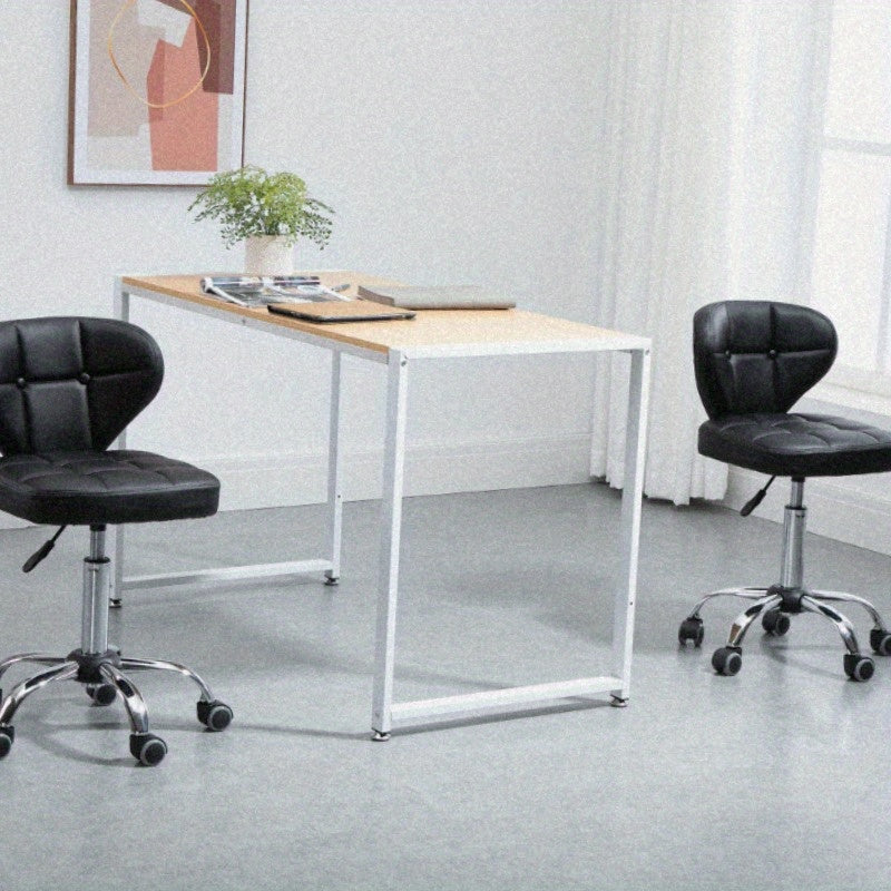 Barkruk – Kruk – Werkstoel – Barstoel – Zithulp – Verstelbare Zithoogte 45-72,87 cm – Draaibare Zitting Met Rugleuning – Metaal Donkergrijs