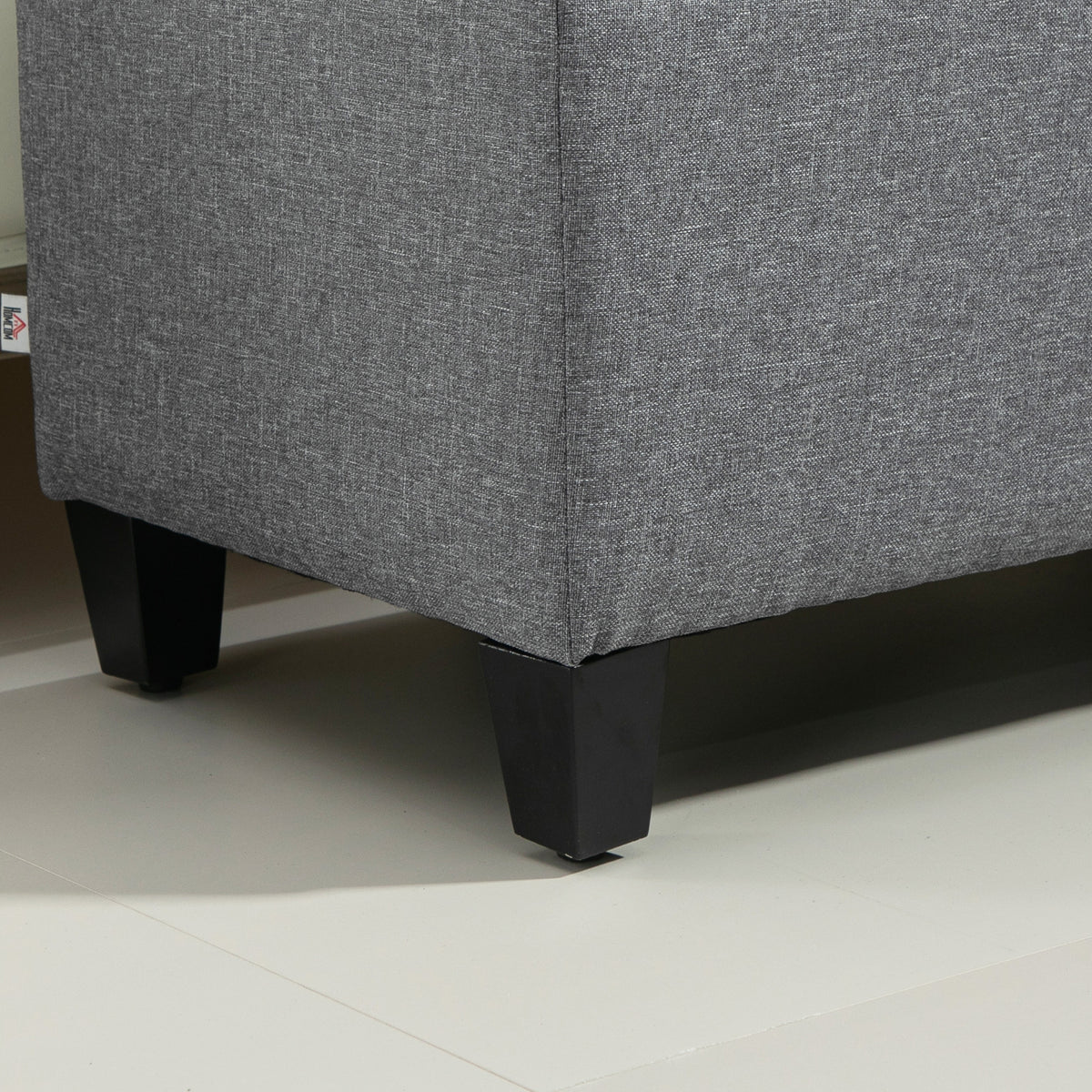 Bench, Upholstered Bench with Storage, Linen-Like Polyester, Rubberwood, 100 X 40 X 44 Cm, Light Grey