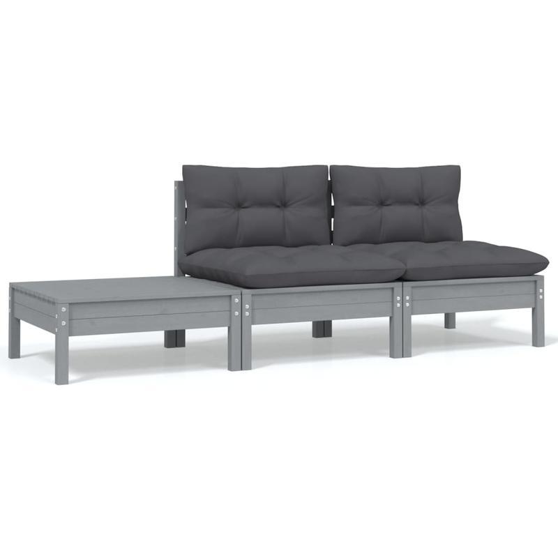 Tuinmeubelset – Buitenmeubelen – Tuinstoelen – Terrasmeubels – Balkonset – Grijs – Duurzaam Weerbestendig Materiaal – Compact En Comfortabel Ontwerp