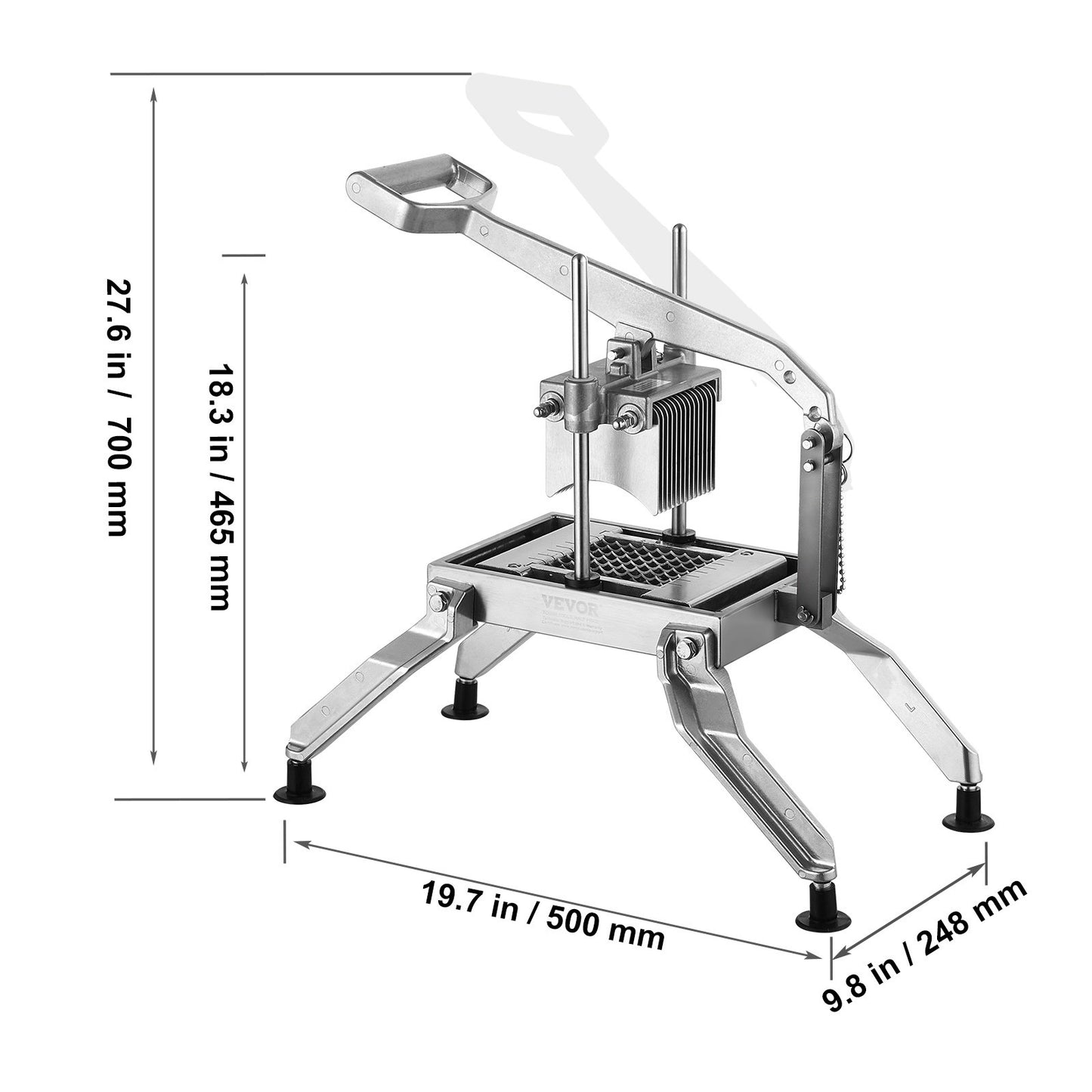 Groentesnijder – Groentesnijder Handmatig – Groentesnijder Rvs – Tomatensnijder – Fruitsnijder – Roestvrij Staal & Aluminium – Antislip Zuignappen – Uniforme Snedes 3/8" en 3/16"