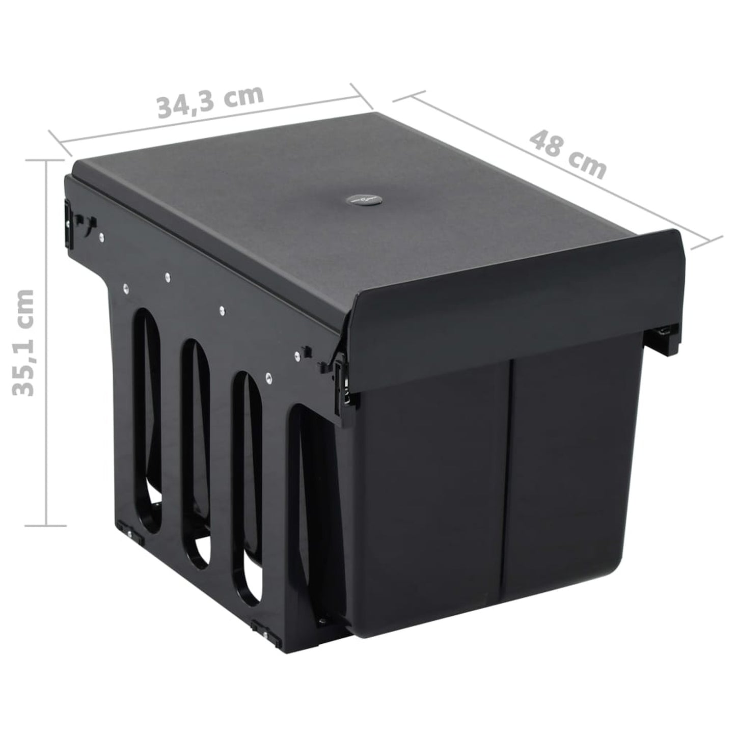 Onderkast Organizer – Afvalbak – Prullenbak – Afvalemmer – Keukenopberger – RVS 36 Liter – Soft-Close Dual Compartiment