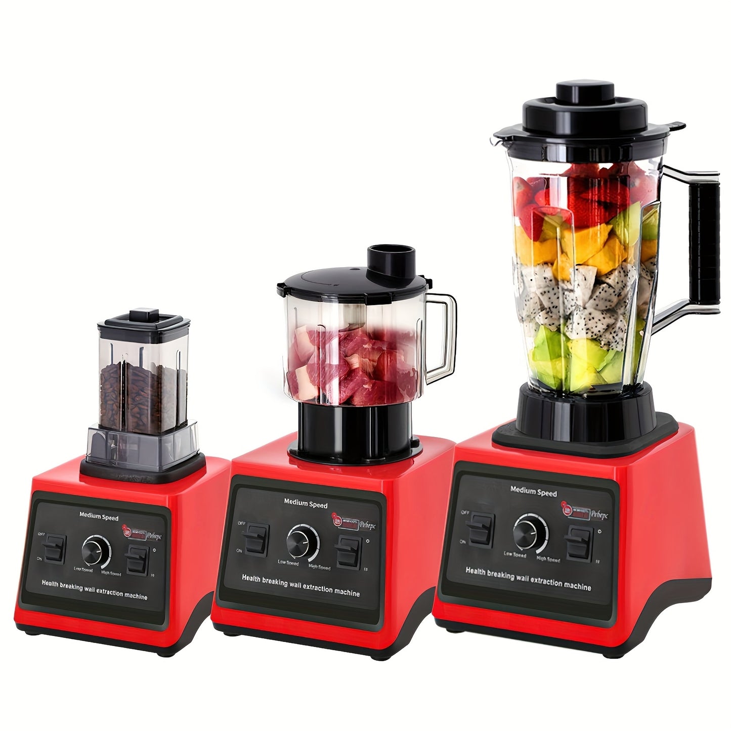 3-in-1 Mixer – Keukenmixer – Blendermachine – Smoothiemaker – Milkshakemixer – 700W Krachtige Motor – 15 Snelheidsstanden – 3 Mengkommen (3L, 1,5L, 0,5L)