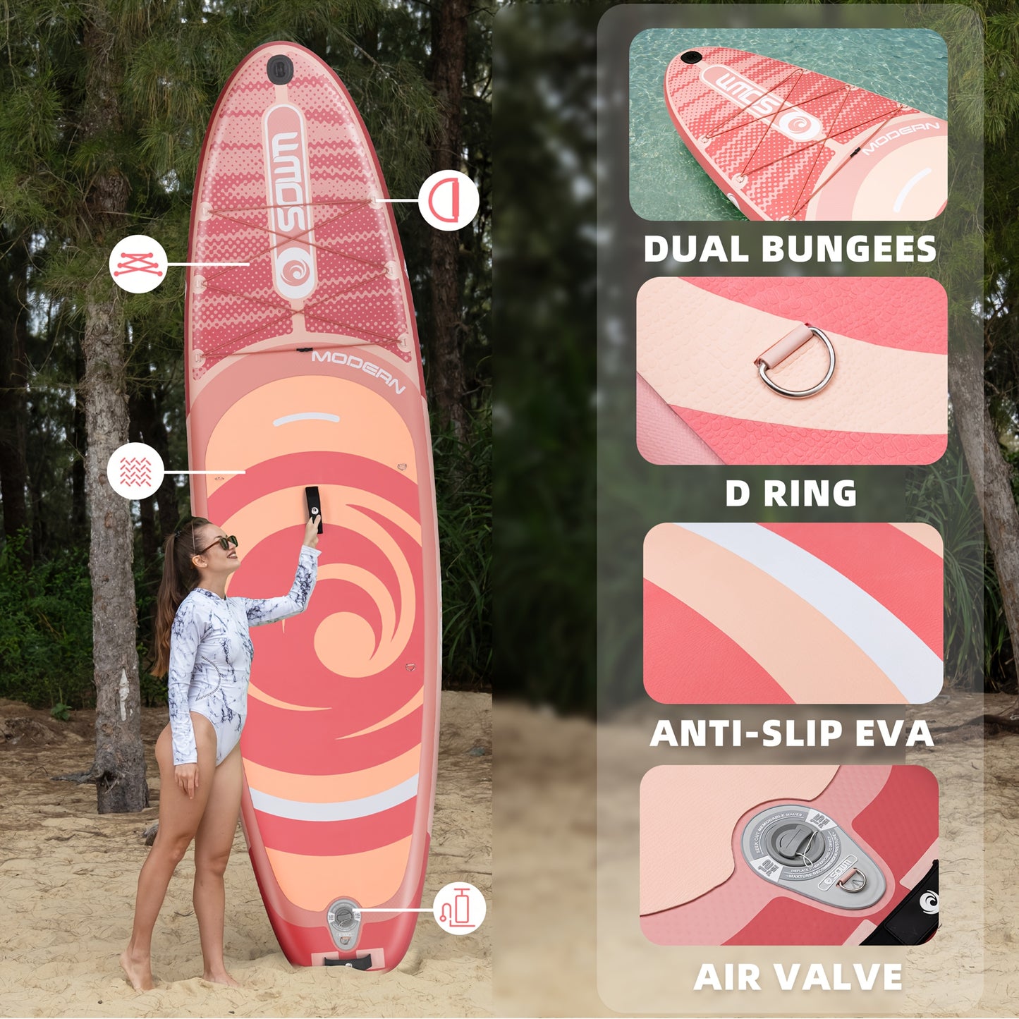 Opblaasbare SUP – Stand-Up Paddleboard – Peddelboard – Waterboard – Paddleboard – Lichtgewicht PVC – Inclusief Pomp