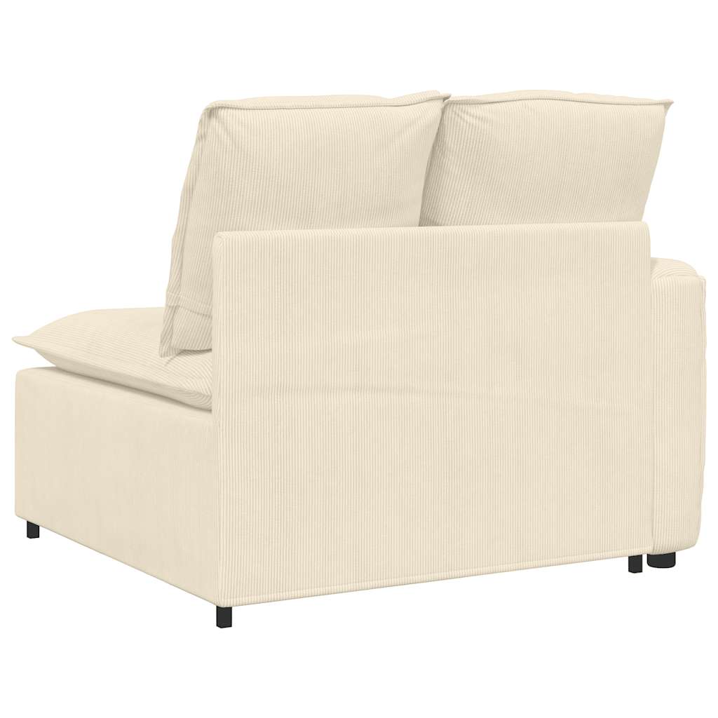 Modulaire Bank – Zitzak – Loungestoel – Hoekbank – 2-zitsbank – Corduroy Stof – Stevig Metalen Frame – Comfortabele Foamvulling – Crèmekleur