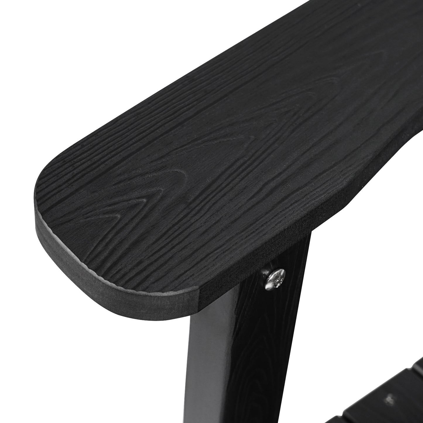 Schommelstoel – Fauteuil – Relaxstoel – Loungestoel – Tuinstoel – Hoogwaardig HIPS Materiaal – 180 kg Draagkracht – Zwart Met Houtnerfstructuur