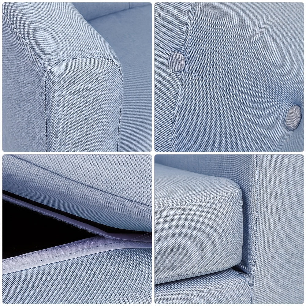 Fauteuil – Stoel – Zetel – Armstoel – Accentstoel – 64x60x70cm – Linnen Bekleding – Berkenhouten Poten