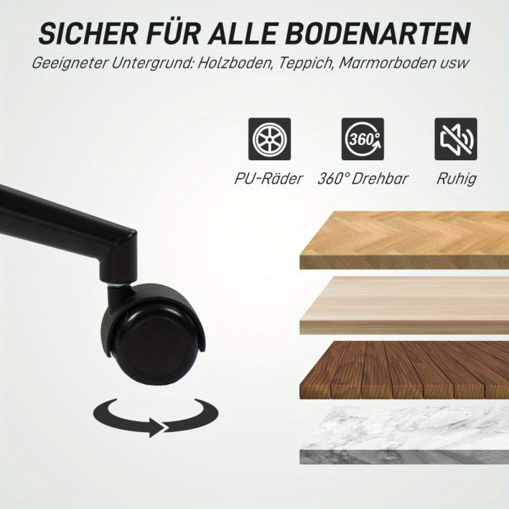 Bureaustoel – Office Chair – Draaistoel – Kantoorstoel – Desk Chair – Verstelbare Zithoogte – Kunstleren Bekleding Met Diamantstiksel