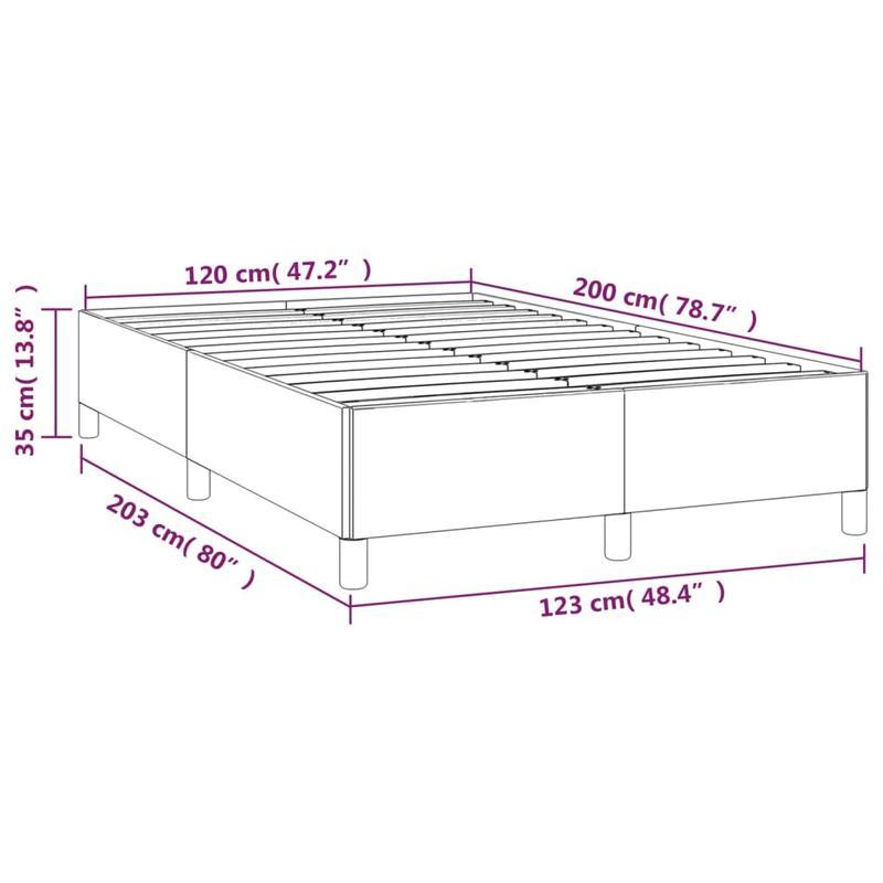 Bed frame without Mattress Black 120x200cm Tissue Practical, removable, suitable for all seasons