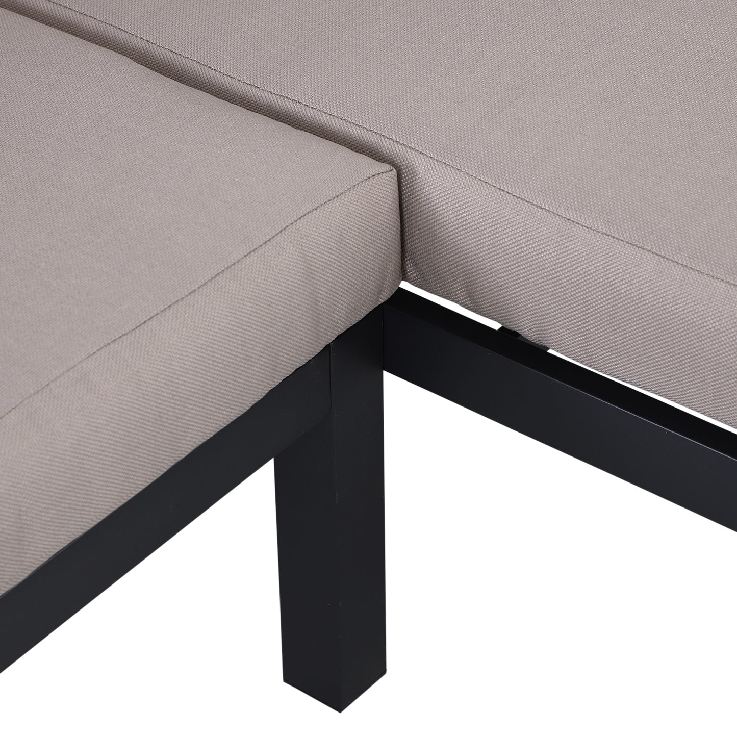 3-delige loungeset – tuinset – loungeset – balkonset – terrasset – aluminium frame – waterafstotende kussens – grijs/natuurkleur