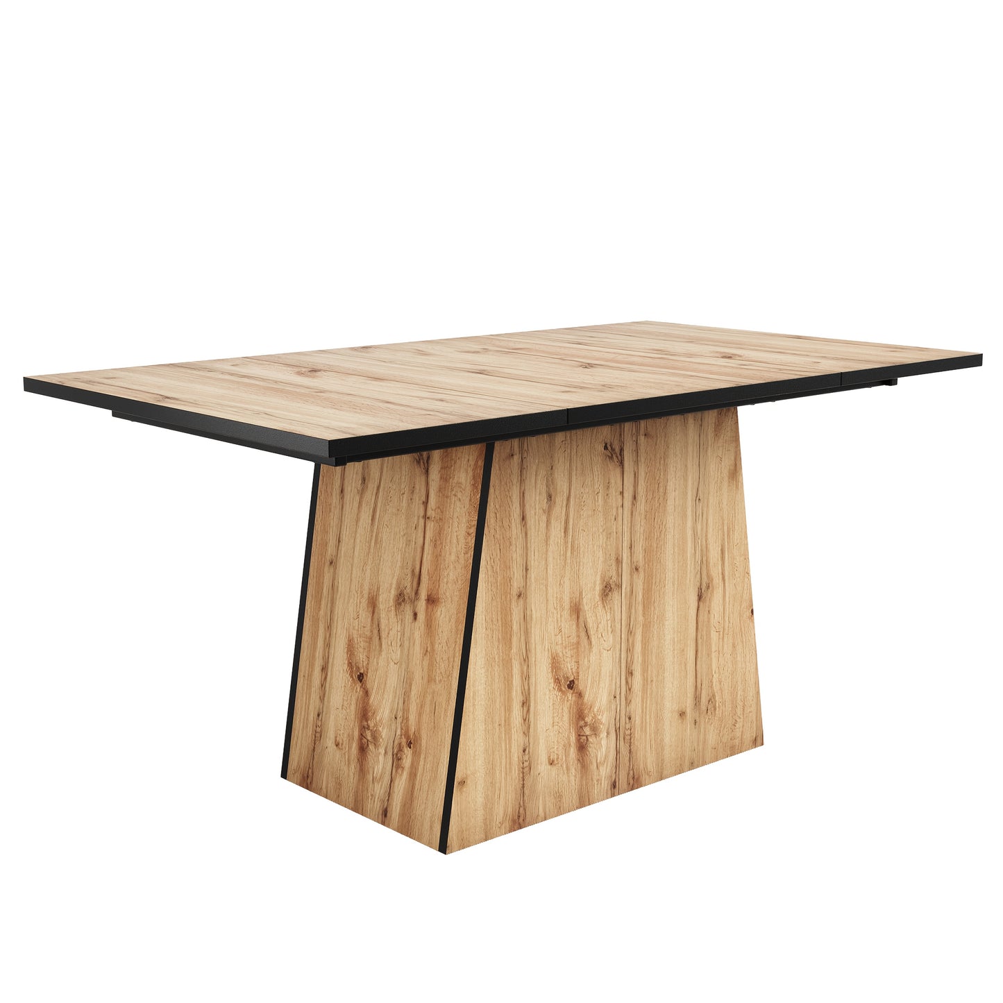 Eettafel – Keukentafel – Tafel – Barmeubel – Bamboetafel – Rechthoekig – Natuurlijk Bamboe – Stevig Zwart A-Frame Onderstel