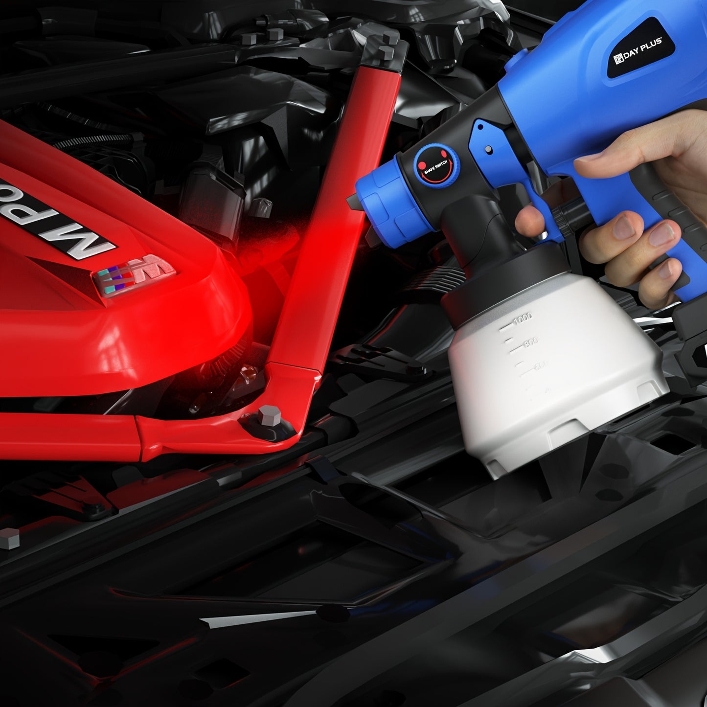Verfspuit – Verfpistool – Verfspuitpistool – Draadloze Verfspuit – HVLP Verfspuit – 21V Lithium-Ion Accu – 4 Nozzles Inclusief – Instelbare Verfdoorvoer – Ergonomisch Ontwerp