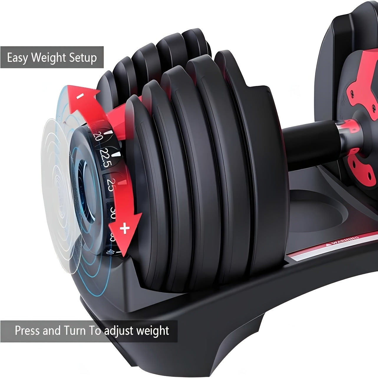 Verstelbare Dumbbell – Halter – Dumbbells – Gewichtenset – Halterset – 24 kg – Snel Verstelbaar – Compact En Ruimtebesparend