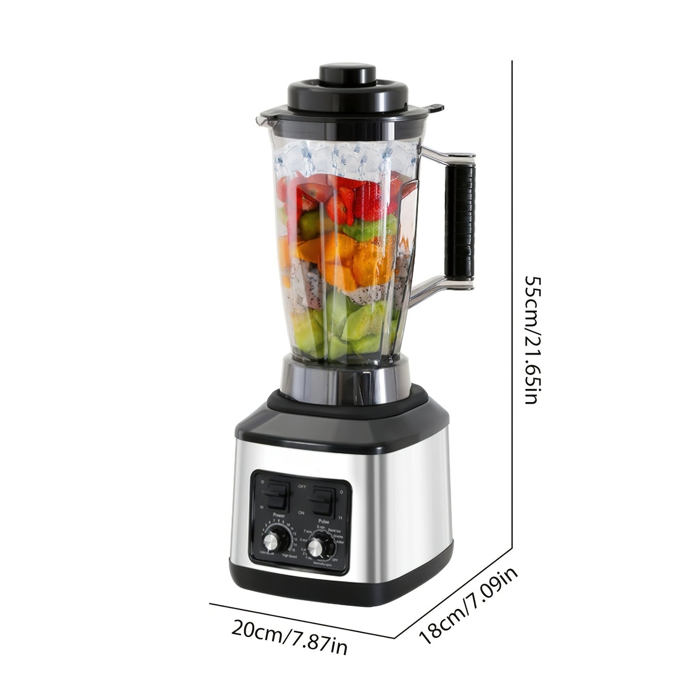 Multifunctionele Keukenmachine – Blender – Food Processor – Sapmaker – IJscrusher – Grote Inhoud 3L+1,5L+0,5L – Krachtige 9500W Motor – Stille Frequentie Technologie