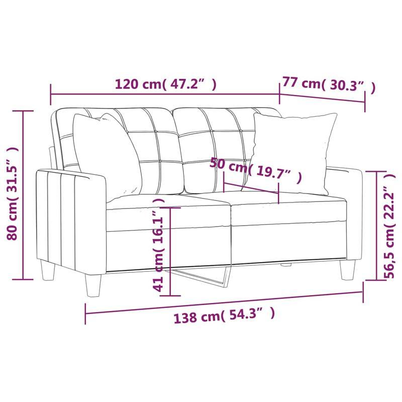 2-zits fauteuil – slaapstoel – loveseat – slaapbank – loungechair – Crèmekleurig Kunstleer – Memory Foam Kussens – Verstelbare Rugleuning – Compact 120 cm