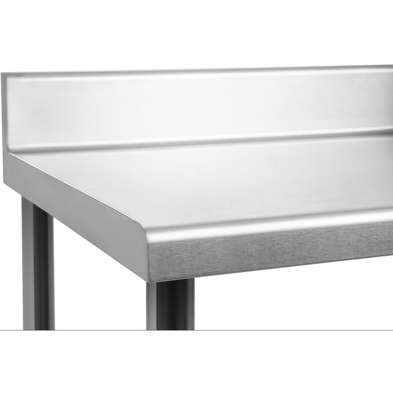 RVS Werkbank – RVS Werktafel – Keukenwerkbank – Horeca Werktafel – Werkbank met Onderplank – 180x60 cm Hoogte Verstelbaar – 20 mm HDF Werkblad
