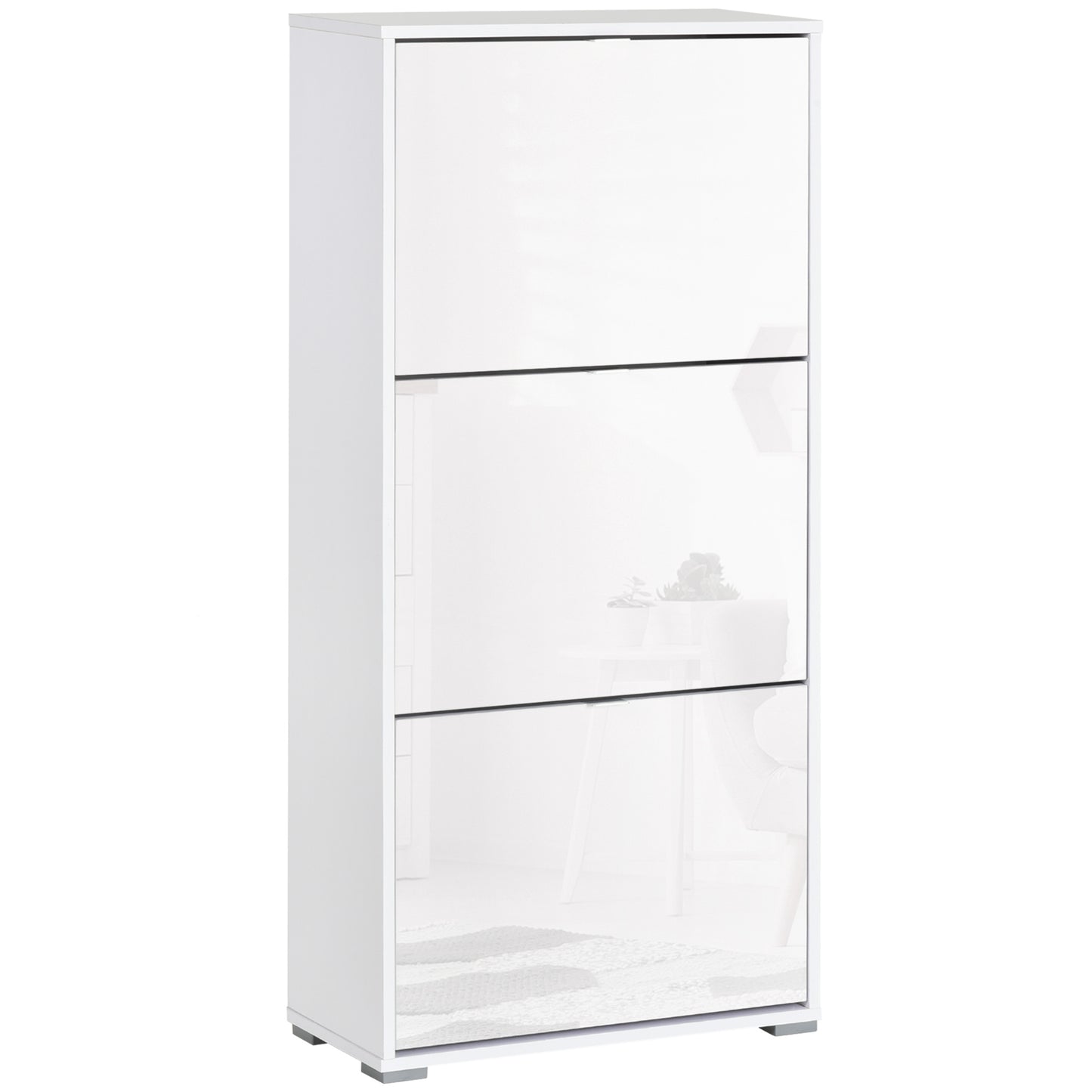 Schoenenkast – Schoenopberger – Schoenrek – Schoenopbergmeubel – Schoenenkastje – 3 Vouwdeuren – Lacquered Wit MDF