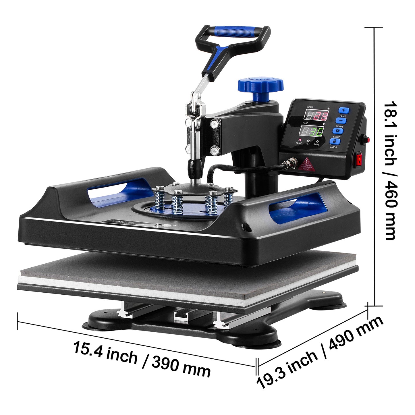 Warmtepers – Transferpers – Textielpers – Mokkenpers – 8-in-1 Multifunctionele Machine – Groot Persoppervlak 38x38 cm – Digitale Temperatuur- en Tijdinstelling