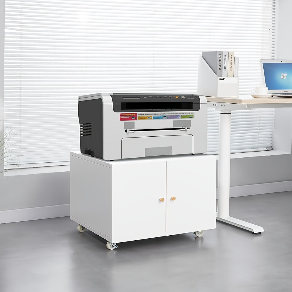 Printerstandaard – Printerkast – Printertafel – Bureaurek – Mobiele Opberger – Stevig Metalen Frame – Verstelbare Planken – Wieltjes – Compact Design