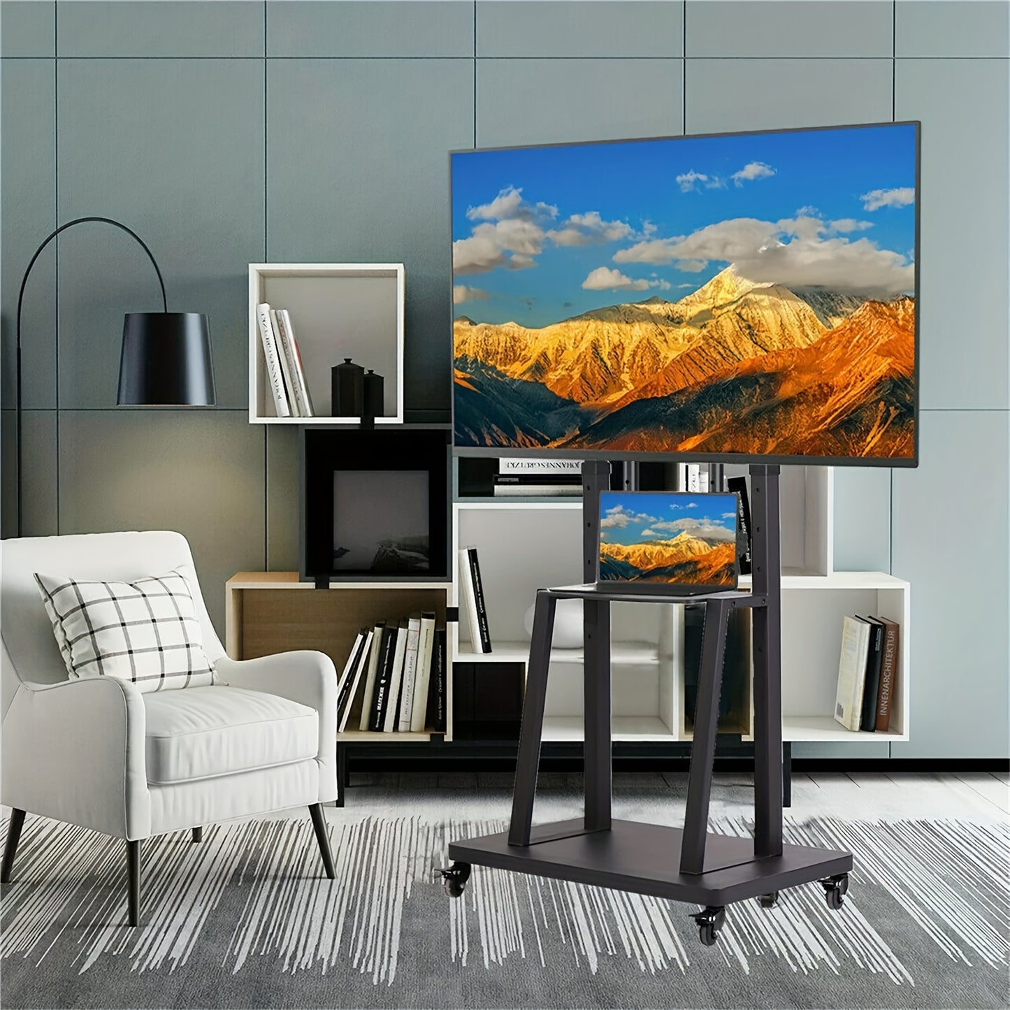 TV Standaard – TV Statief – Monitorstandaard – TV Voet – Mobiele TV Trolley – Verstelbaar – Metalen Frame – Geschikt 32-80 Inch – Max. 65 kg