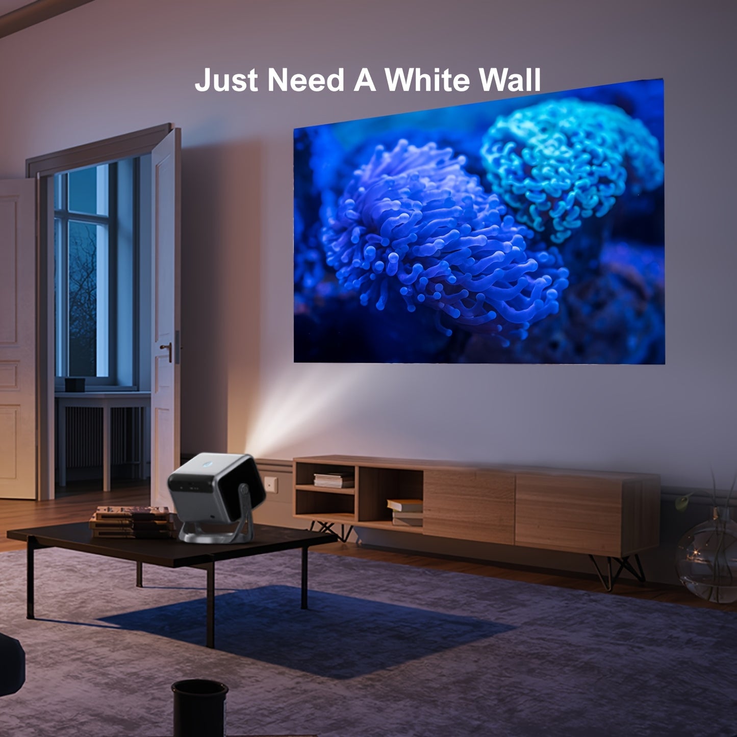 Beamer – Projector – Mini Beamer – Home Cinema – Smart Projector – Android TV 11.0 – 600 ANSI Lumen – Native 1080P Full HD