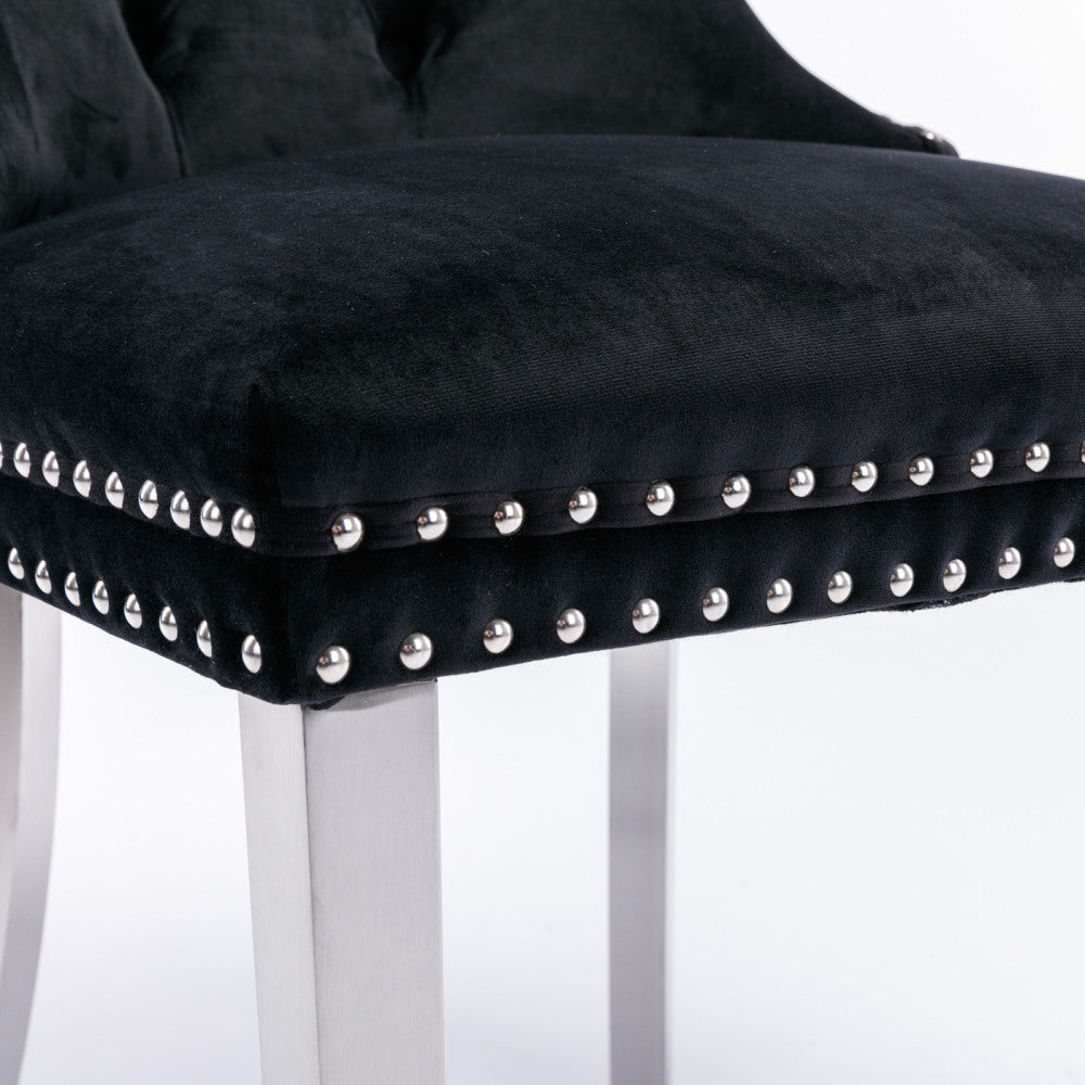 Eetkamerstoel – Stoel – Kuipstoel – Keukenstoel – Diningset – Set Van 2 – Modern Design – Massief Houten Frame Met Chroom