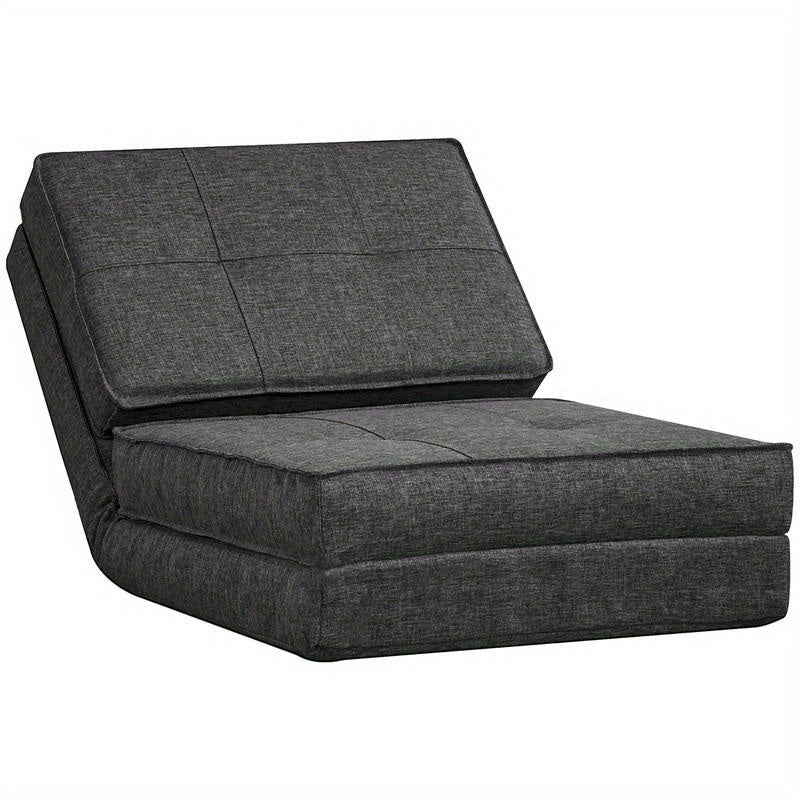 Relaxfauteuil – Verstelbare Fauteuil – Relaxstoel – Lounge Stoel – Slaapstoel – Donkergrijs – Stevig Hardhouten Metalen Frame – Zacht Foamkussen