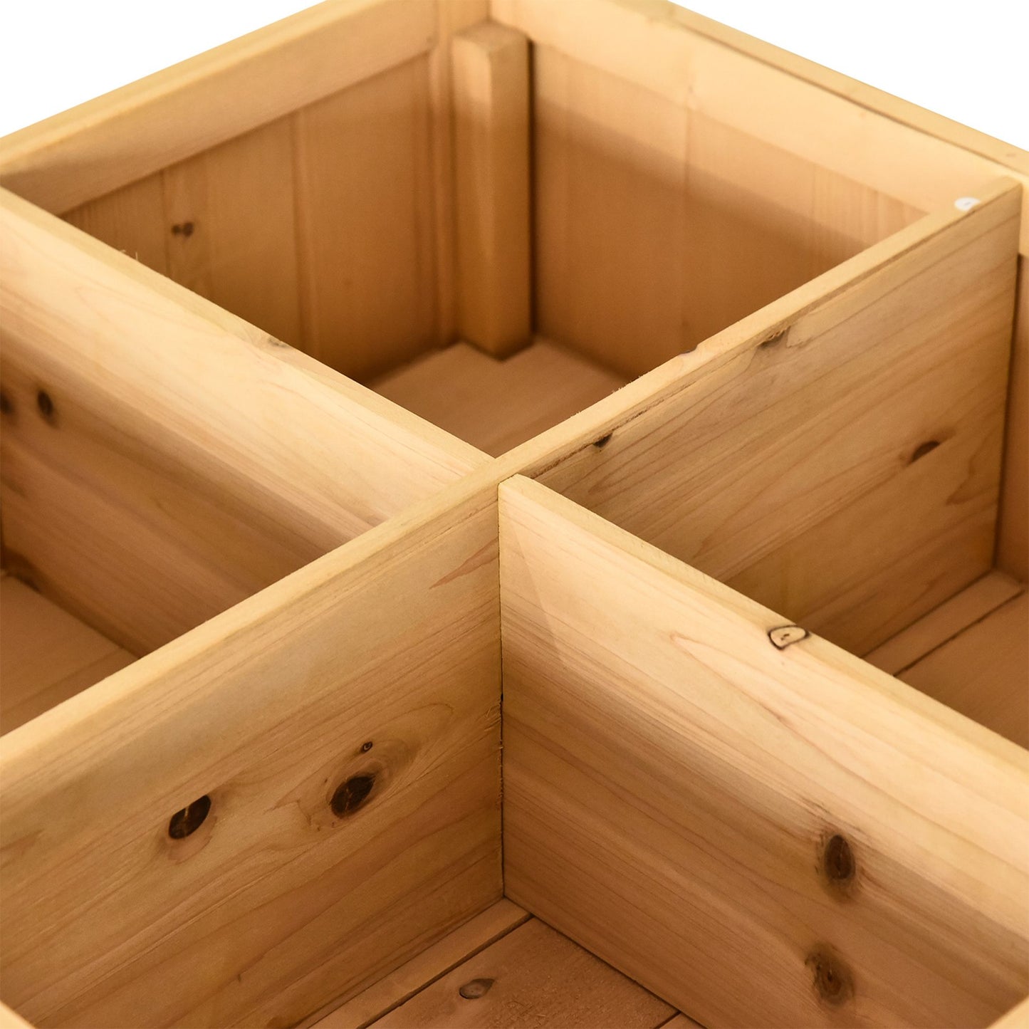 Houten Plantenbak – Bloembak – Plantenbak Met Voeten – Plantenbak Met Opbergrek – Plantenbak Met Irrigatie – 8 Compartimenten – 110x46x76 cm
