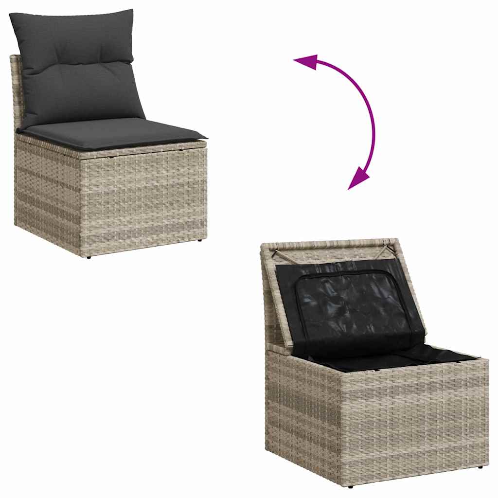 Tuinbank – Loungeset – Buitenbank – Zithoek – Modular – Lichtgrijs – 7-Zits Comfortabel – Weerbestendig