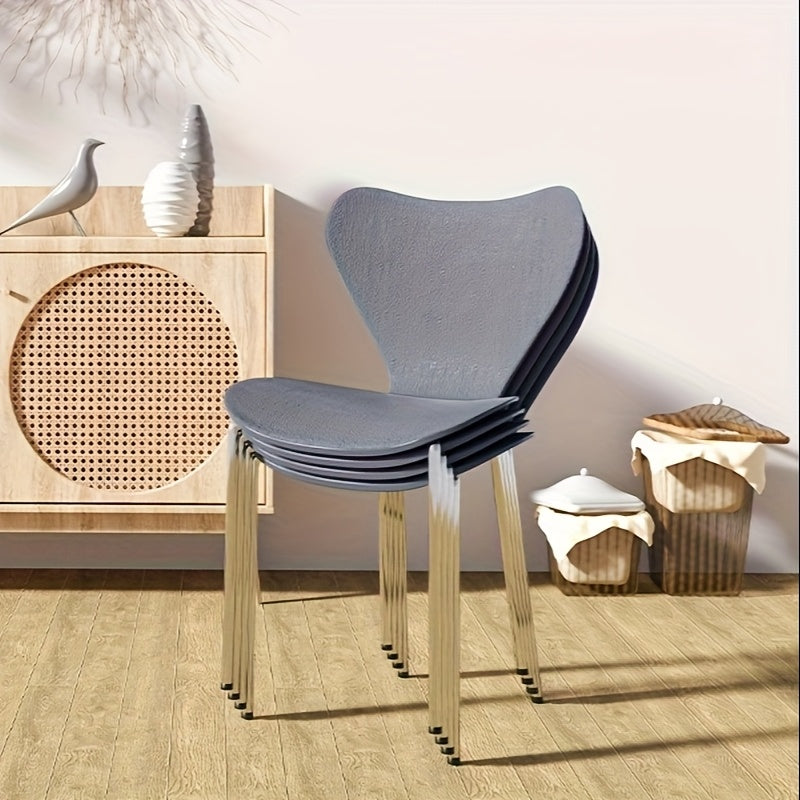 2-Pcs Plastic Eetkamerstoelen – Stapelbare Stoelen – Scandinavische Design Stoelen – Shellvormige Zitting – Lichtgewicht Keukenstoelen – Ruimtebesparend – Gemakkelijk Schoon Te Maken