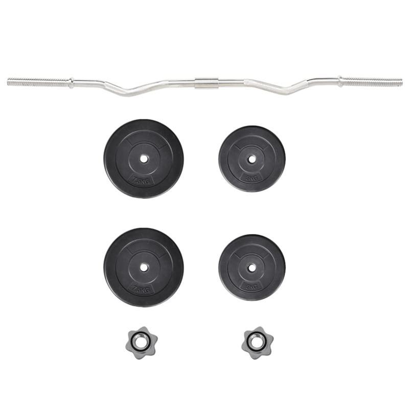 Halterstang – Curlstang – Barbell – Fitnessstang – Verstelbare Halter – 30kg Gewicht – Ergonomisch Gebogen Koperlegering