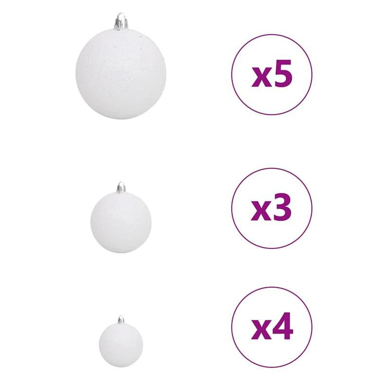 Full PVC Artificial Christmas Tree with Lush Green Foliage & Clear Ornament-Like Branch Tips - Pre-Lit with Warm White Lights, Sturdy Black Stand, No Electricity Needed, Easy Setup for Living Room, Bedroom, Window Display - D