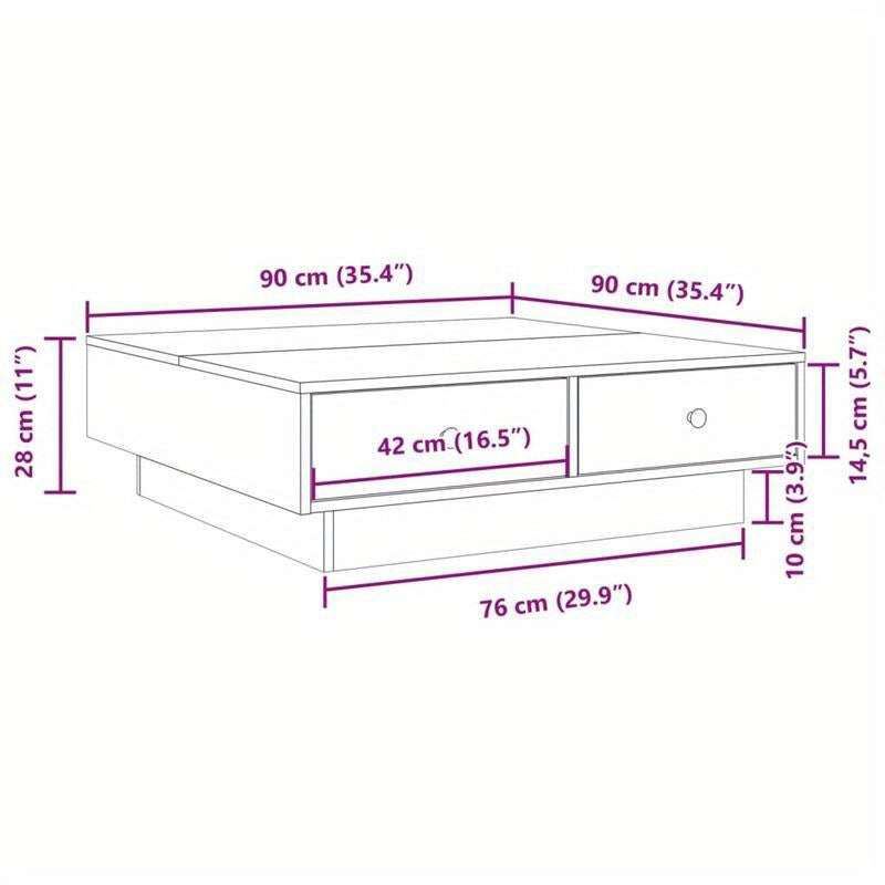 Coffee Table 90X90X28 Cm Chipboard White