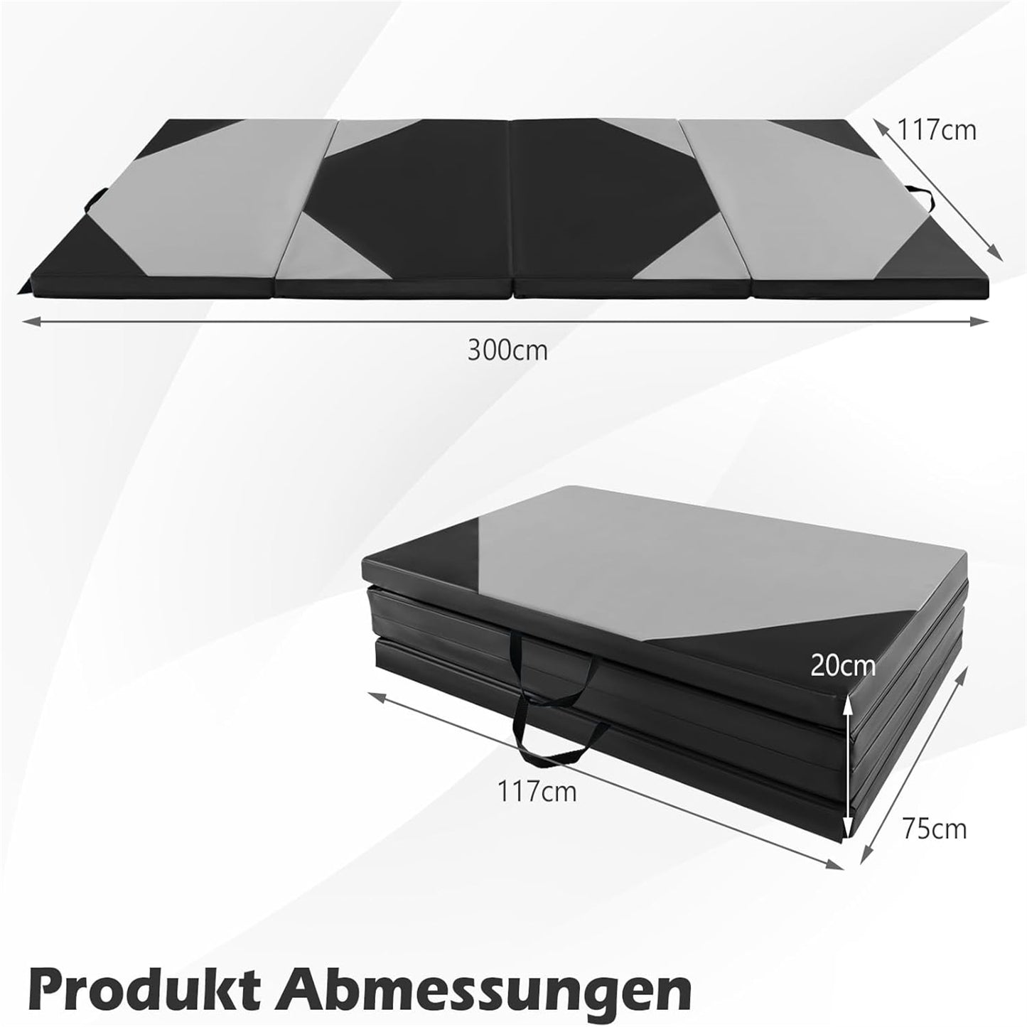 Oefenmat – Yogamat – Fitnessmat – Gymmat – Trainingsmat – Dikte 3,8 cm – Waterafstotend PU Kunstleer