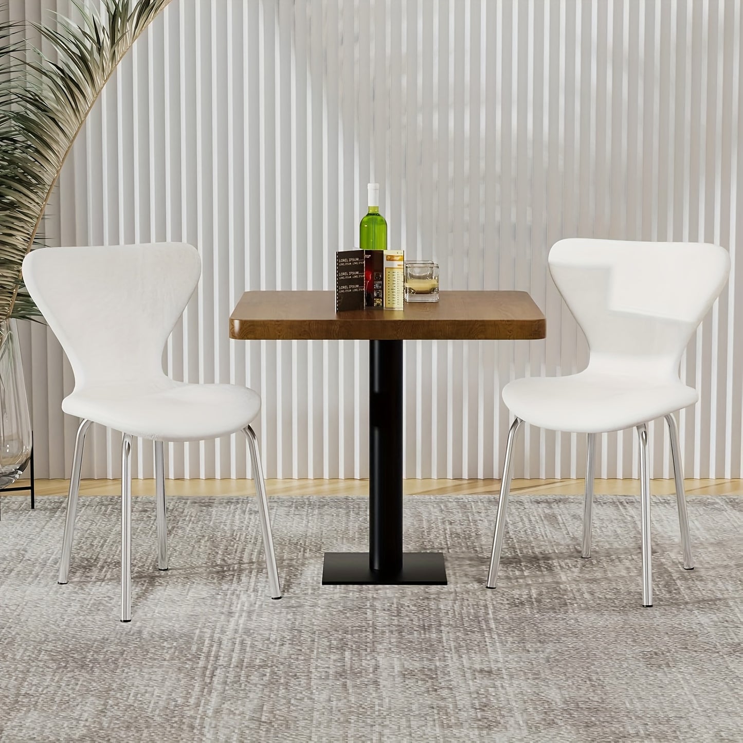 Eetkamerstoelen – Stoelen – Kuipstoelen – Designer Stoelen – Witte Fluwelen Stoelen – Ergonomisch Ontwerp – Metalen Frame
