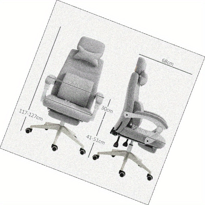 Bureaustoel – Bureaustoel met Wielen – Gaming Stoel – Desk Chair – Ergonomische Bureaustoel Grijs – Hoge Rugleuning – Verstelbare Zithoogte