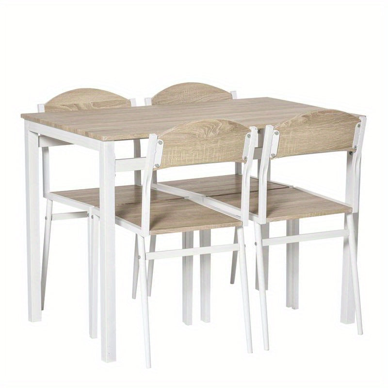 Eettafelset – Eettafel – Tafel – Eetkamertafel – Keukentafel – Modern Landelijk – Ruimtebesparend Ontwerp – Duurzaam Hardhout Met Metaal