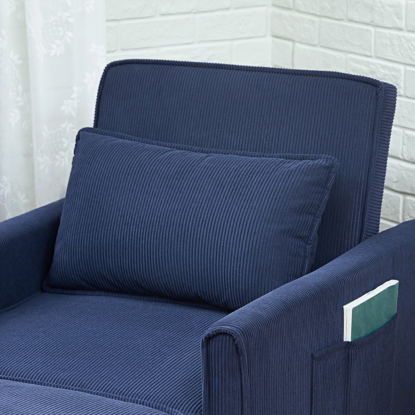 Ligstoel – Slaapstoel – Relaxfauteuil – Ligbed – Opvouwbare Tuinstoel – 3-in-1 Met Verstelbare Rugleuning – Stevig Eucalyptus Hout Met Wieltjes – Blauw