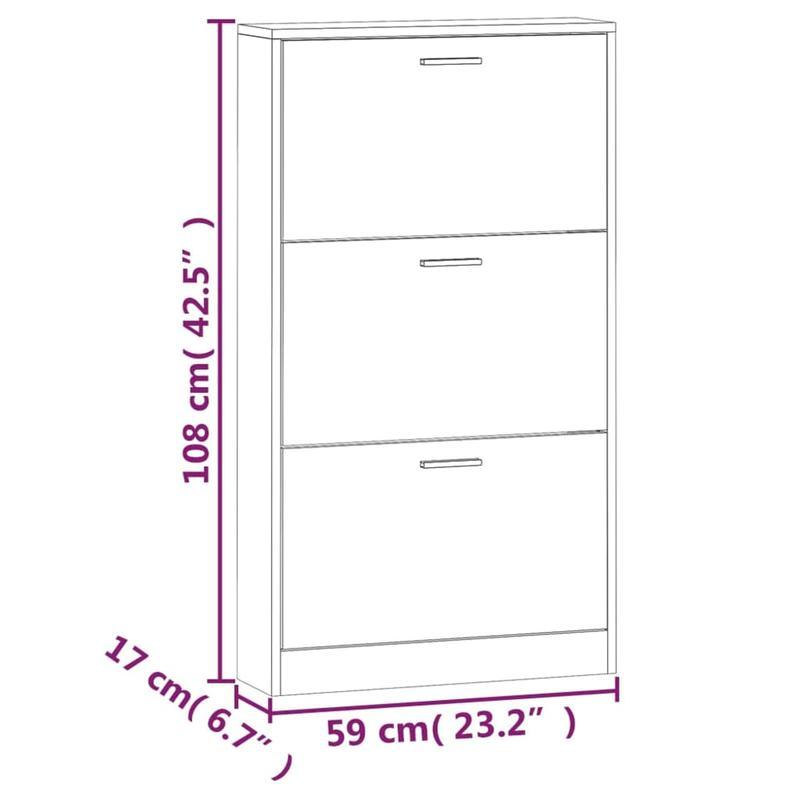 Modern Glossy White Shoe Rack - Heavy-Duty Shoe Organizer with Open Shelving, Space-Saving Floor Standing design, No Assembly Needed, for Entryway, Living Room, Office - Sturdy Hardwood Construction (59x17x108cm), Shoe Storag