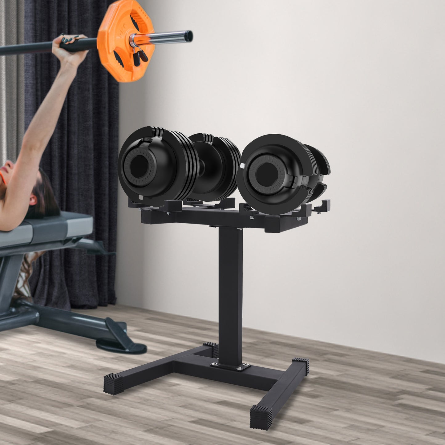 Halterrek – Gewichtenrek – Dumbbellrek – Halterstandaard – Gewichtshouder – Staal – Belastbaar tot 136 kg – Compact en Stabiel