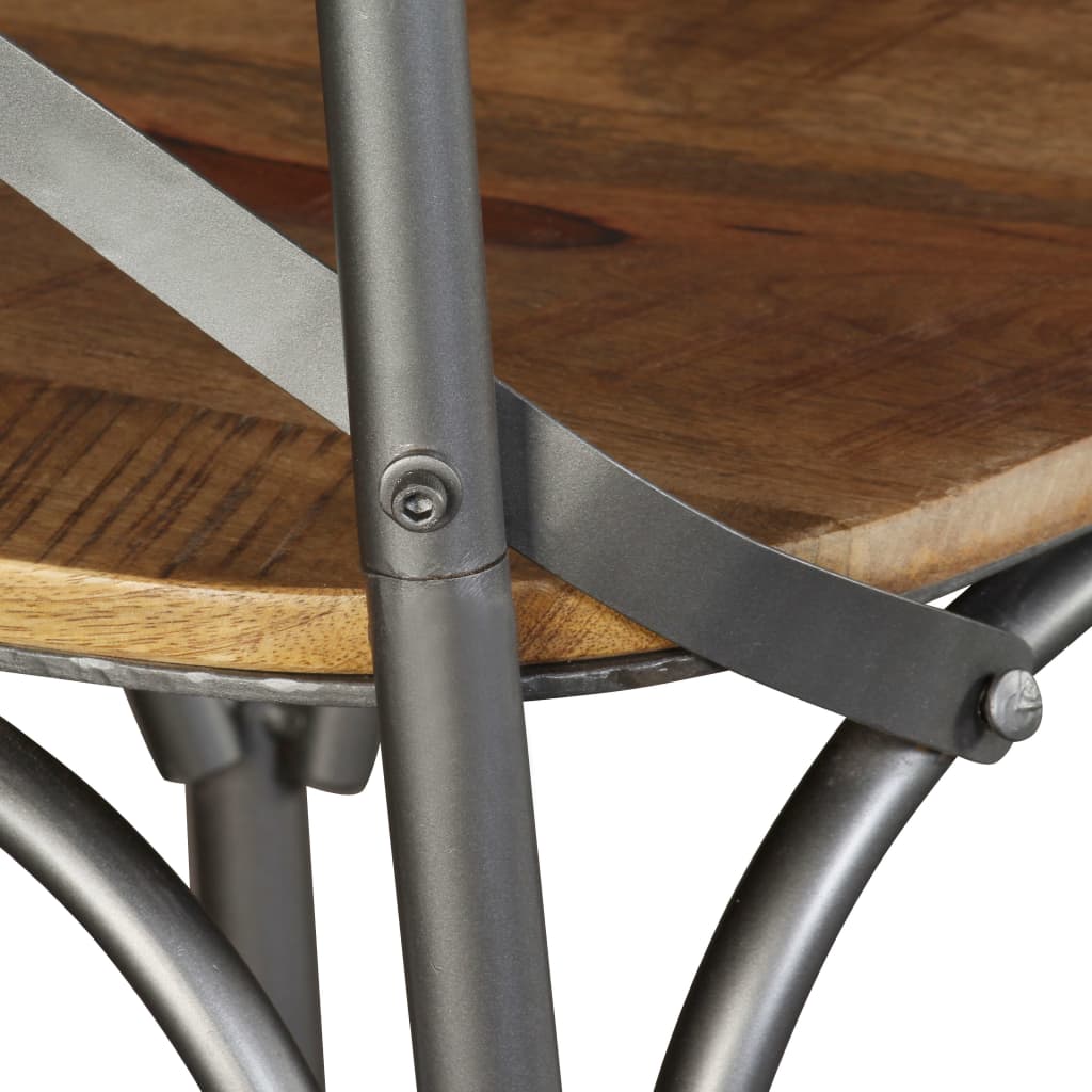 Eetkamerstoel – Stoel – Kuipstoel – Keukenstoel – Meubel – Massief Mangohout – Stalen Frame