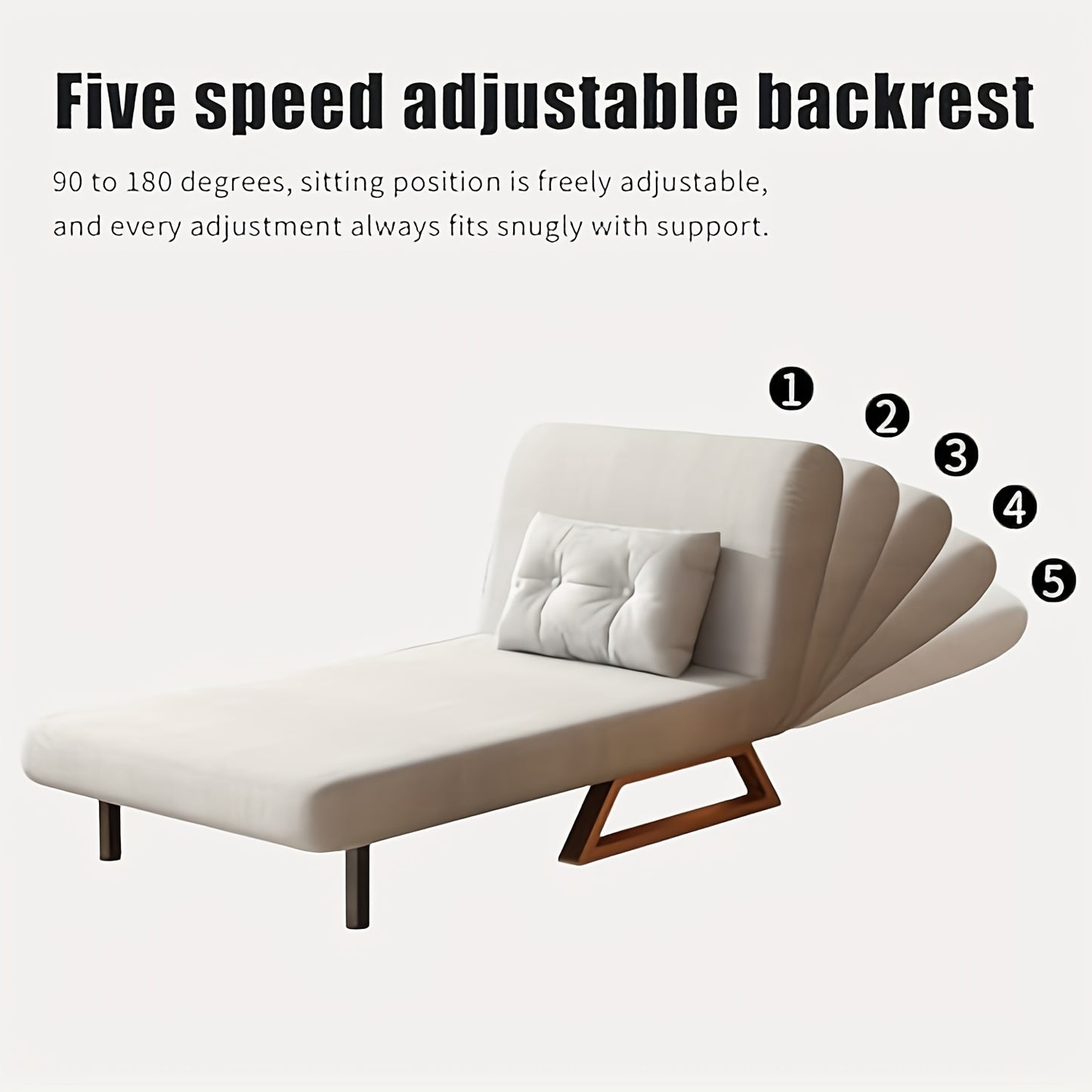 Sofa Bed, Sleeping Chair With Bed Function And Adjustable Backrest, Folding Bed, Sofa Bed For Living Room, Bedroom, Maximum Load 150 Kg, White And Grey