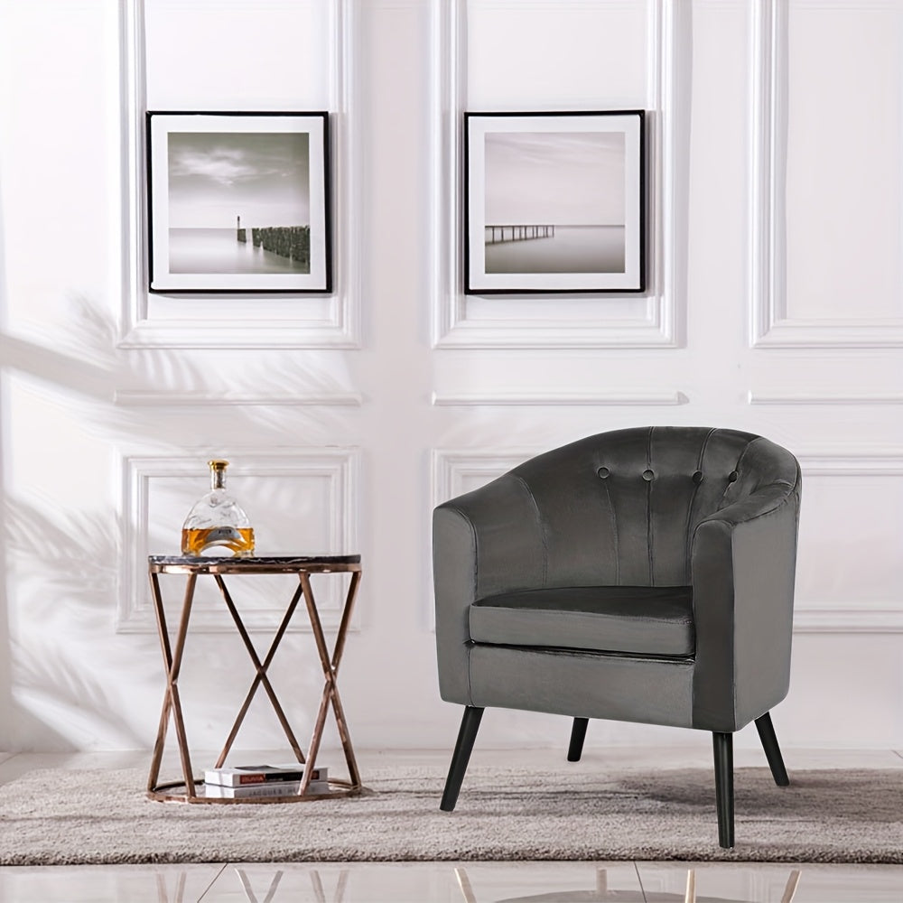 Fauteuil – Accentstoel – Lounge Stoel – Leunstoel – Zetel – Velvet Bekleding – Massief Beukenhouten Poten – Compact 64x60x70 cm