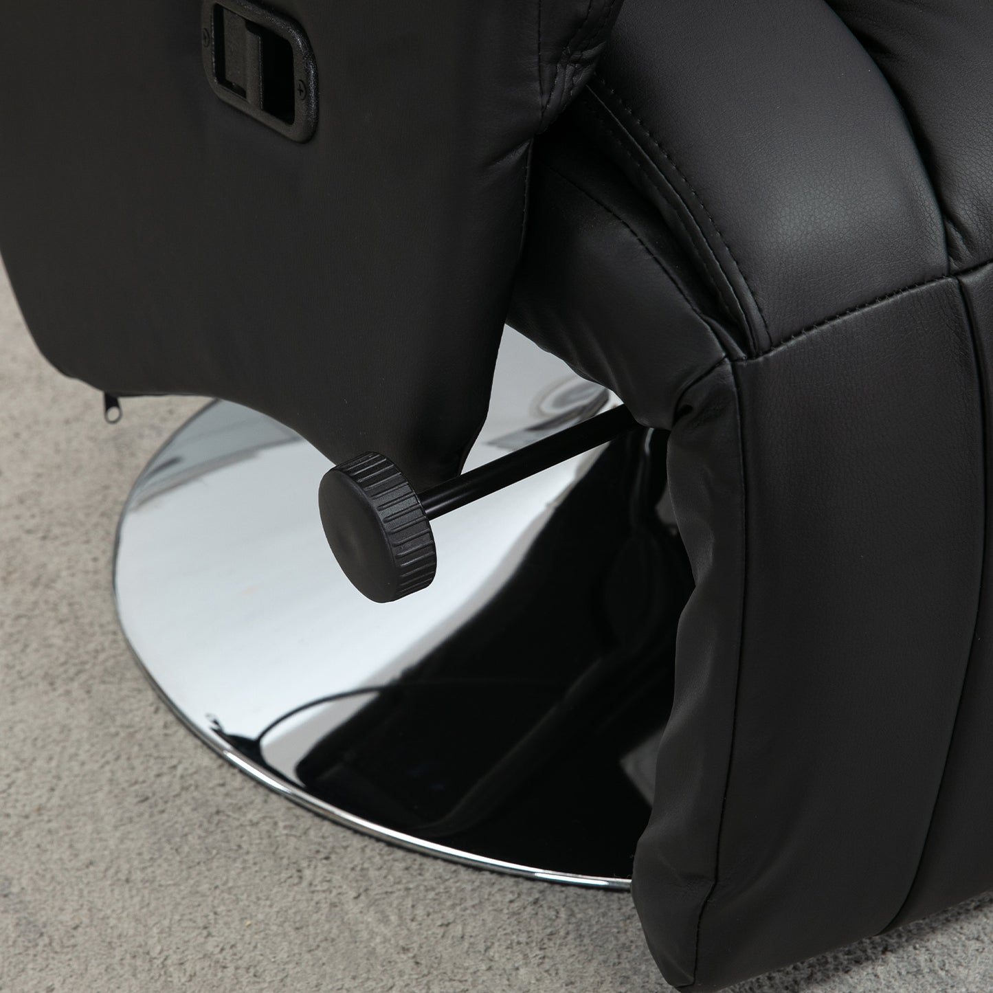 Draaifauteuil – Relaxstoel – Lounge Stoel – Verstelbare Fauteuil – TV Stoel – 360° Draaibaar – Verstelbare Voetensteun – Kunstleer Zwart – Max. 150 kg Belastbaar – Comfortabel Met Hoogwaardige Padding
