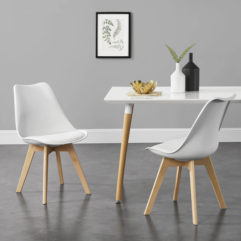 Eetkamerstoel – Stoel – Kuipstoel – Keukenstoel – Woonkamerstoel – Set Van 6 – PU Kunstleer Bekleding – Stevig Houten Frame 81x49 cm